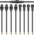MAD OWL 4-Pin Waterproof LED Wire Connector Kit, 18 AWG 11inch/28cm Male Female Connectors with Tin Plated Joint for Various Waterproof Wires DIY (4 Set Black)