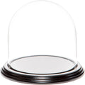 Plymor 5.5" x 5.5" Glass Display Dome Cloche (Black Wood Veneer Base)