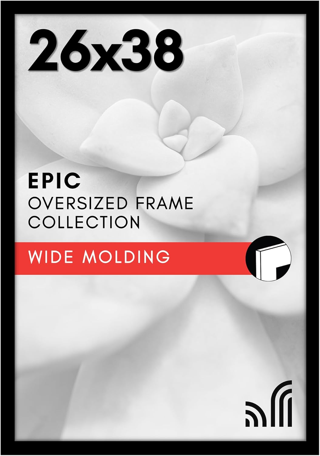 Americanflat 26x38 Poster Frame with Polished Plexiglass - Black Picture Frame - Wide Photo Frames Made of Engineered Wood for Vertical or Horizontal Wall Display - Epic Collection - Black