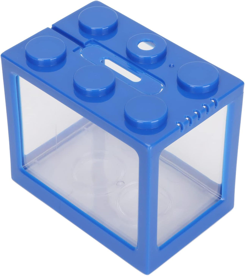Building Block Fish Tank Cascadable Blue Mini Betta Fish Tank Plastic Desktop Office Home Desk Decoration