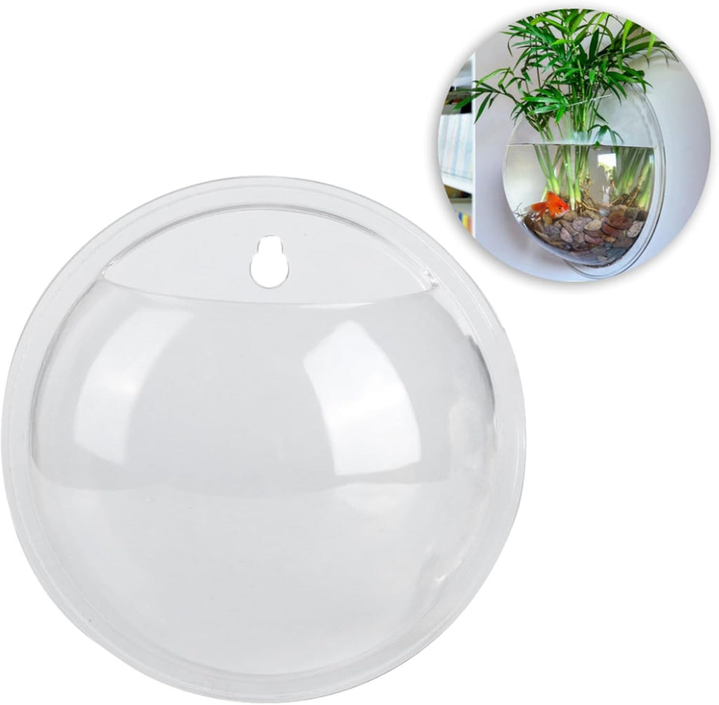 Fish Tank, Mini Wall Mounted Hanging Transparent Fish Bowl, Acrylic Fish Tank Aquarium Decoration for Flower Arrangement Aquaculture and Planting