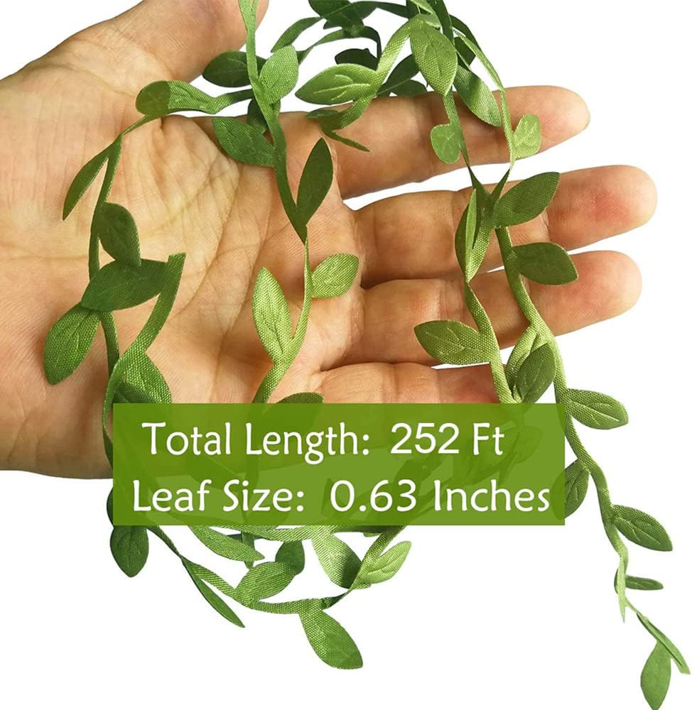 Artificial Greenery Eucalyptus Vine, 252ft Plants Fake Hanging Green Leaves Jungle DIY Wreath for Wall Decor Party Christmas Wedding Garland Garden Headband Wreath Wraping Craft