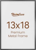 Heimlove 13x18 Metal Picture Frame,Black Aluminum Photo Frames-Real Tempered Glass,Wall Gallery Poster Puzzles Artwork frame Mounting Horizontally or Vertically Decor for Wall-1Pack