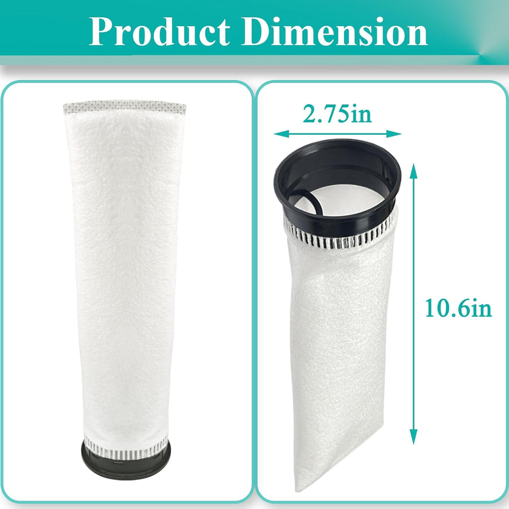 9 Pack 2.75 Inch Filter Socks 225 Micron Fits Waterbox AIO Series Aquariums, Eshopps, Fiji Cube, HelloReef 15G Fish Tank and All 2.75" Filter Sock Holders