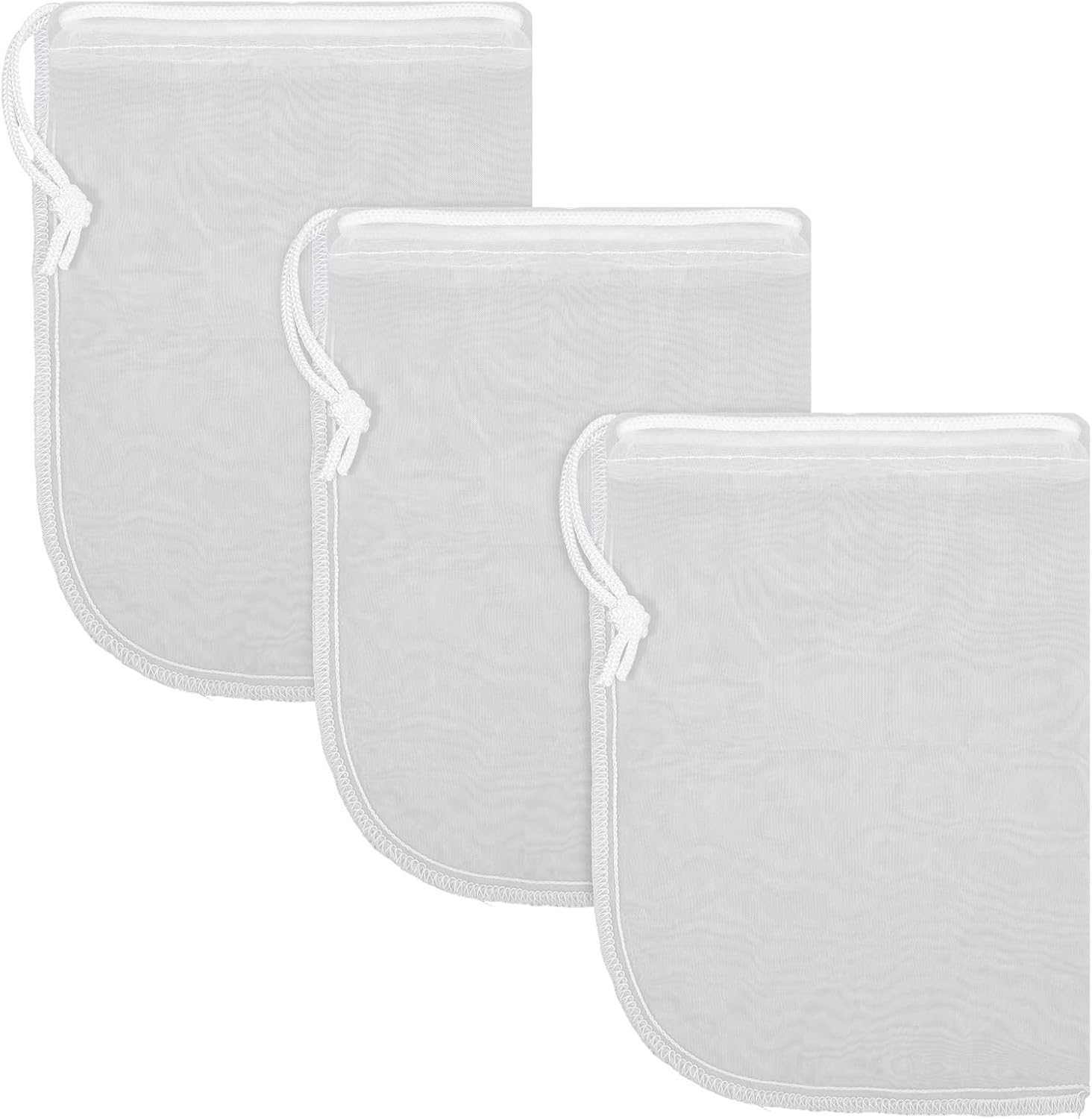 3 Pack Aquarium Filter Media Bags, Extra Fine 180μm Media Filter Bag with Drawstring Reusable Fish Tank Nylon Filters for Activated Carbon, Fine Resins, Bio Filters Balls (7.9 * 5.9in)