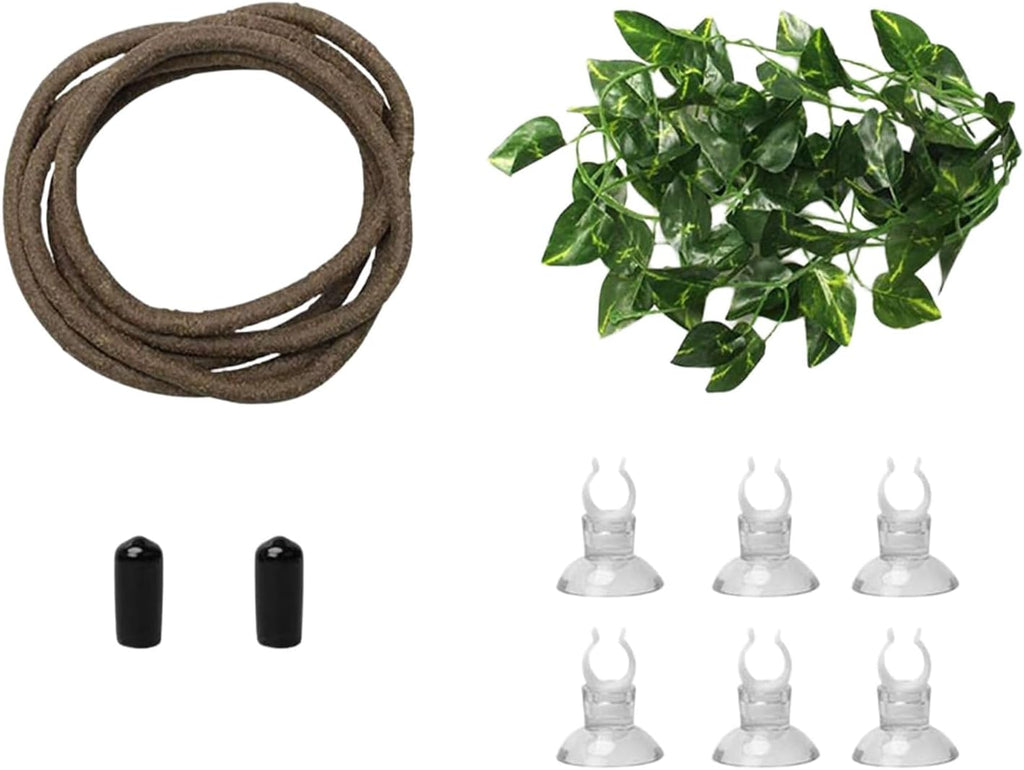 Realistic Artificial Terrariums Plant Vine for Reptiles Habitat Decoration Climbing Plant Set for Fishtanks Landscape