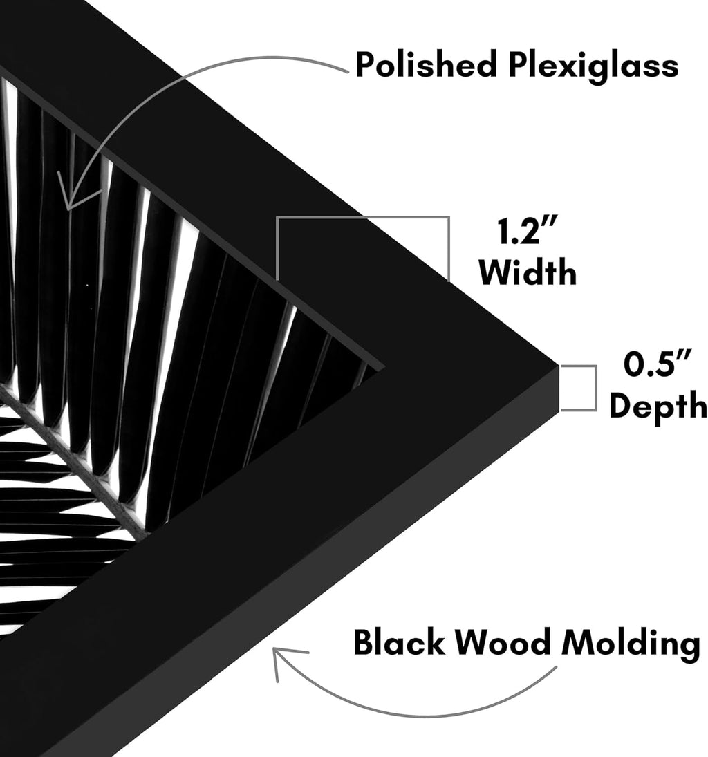 Americanflat 23x35 Poster Frame with Polished Plexiglass - Black Picture Frame - Wide Photo Frames Made of Engineered Wood for Vertical or Horizontal Wall Display - Epic Collection - Black