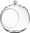 WGV Hanging Terrarium Globe, Width 8", Height 9", DIY Air Succulent Planter, Clear Glass Vase Orb with Flat Bottom, Candle Holder for Windowsill Outdoor Garden Decor, 1 Piece