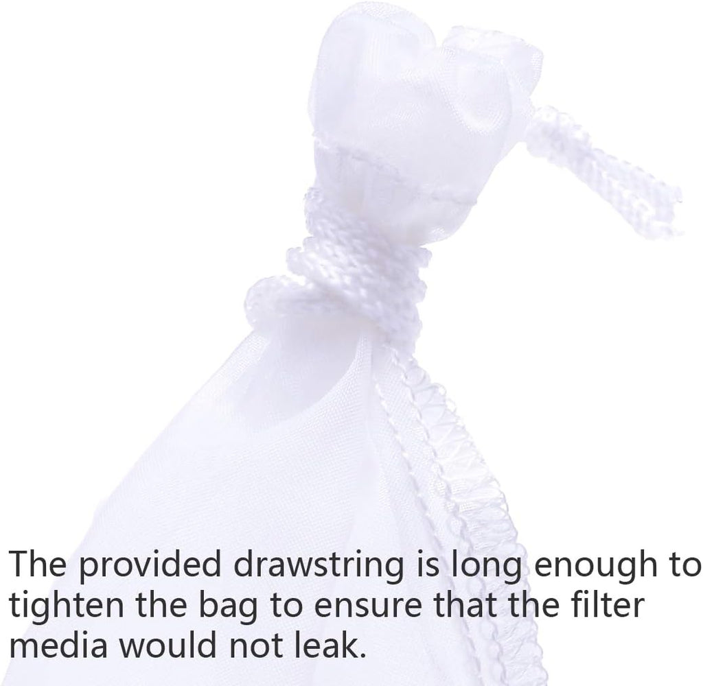 ALEGI Media Filter Bag Aquarium Extra Fine,Reusable 180 Micron Drawstring Mesh Filter Bags for Very Fine Resins Filter (7.5"*3.6" (3 Pack))