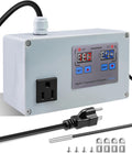 10A 110V Temperature Controller, Digital Thermostat Switch for Seedling Germination, Home Brewing, Fermentation, Vacuum Low-Temperature Cooking, Hatching, Pet Breeding, Heaters Or Cooling Equipment