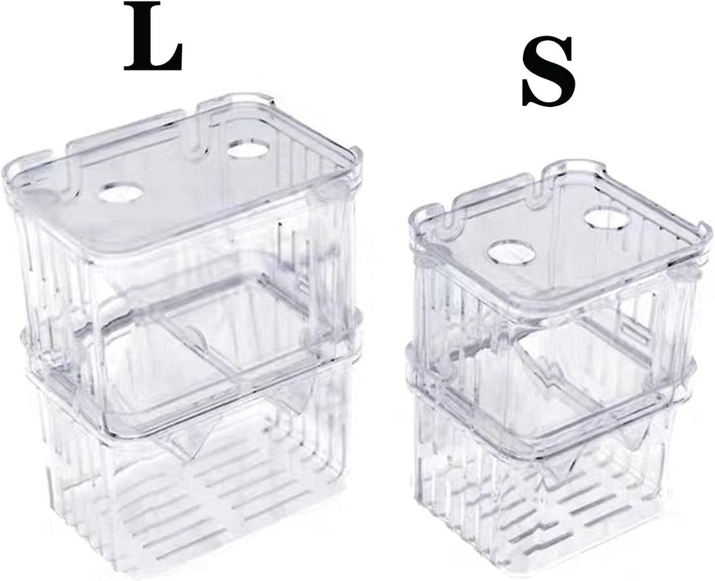 Aquarium Fish Breeder Box Plastic Fish Isolation Breeding Box Hatching Incubator Box for Baby Fish Shrimp Clownfish Guppy （S）