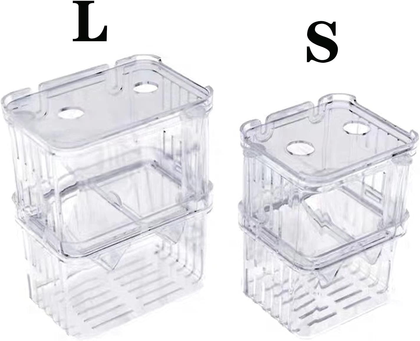 Aquarium Fish Breeder Box Plastic Fish Isolation Breeding Box Hatching Incubator Box for Baby Fish Shrimp Clownfish Guppy （S）
