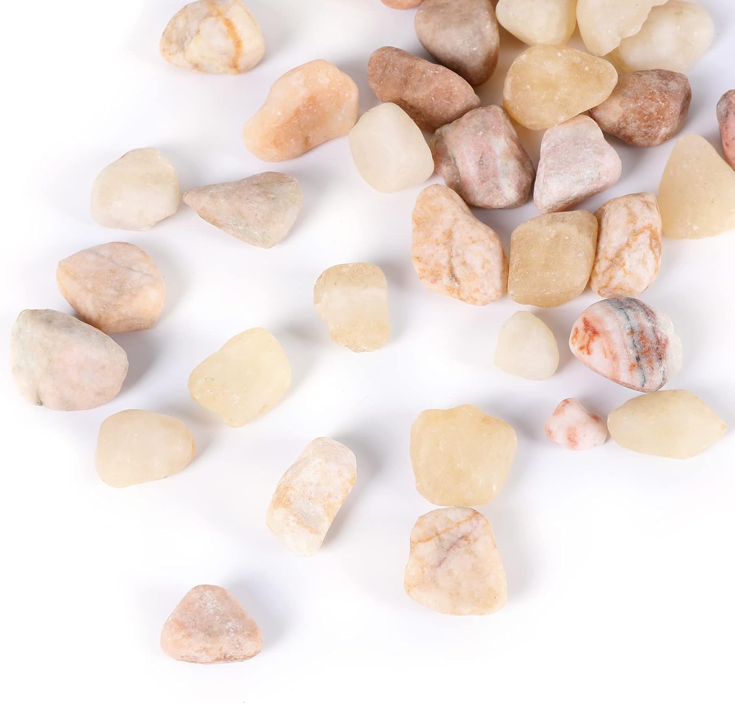11lbs Natural River Rocks, Polished Pebbles for Plants Garden, 0.3-0.8 inch Decorative Peach Stones, Ideal for Fish Tank, Vases, Crafting, Home Decor and Garden Landscaping Rocks,Peach