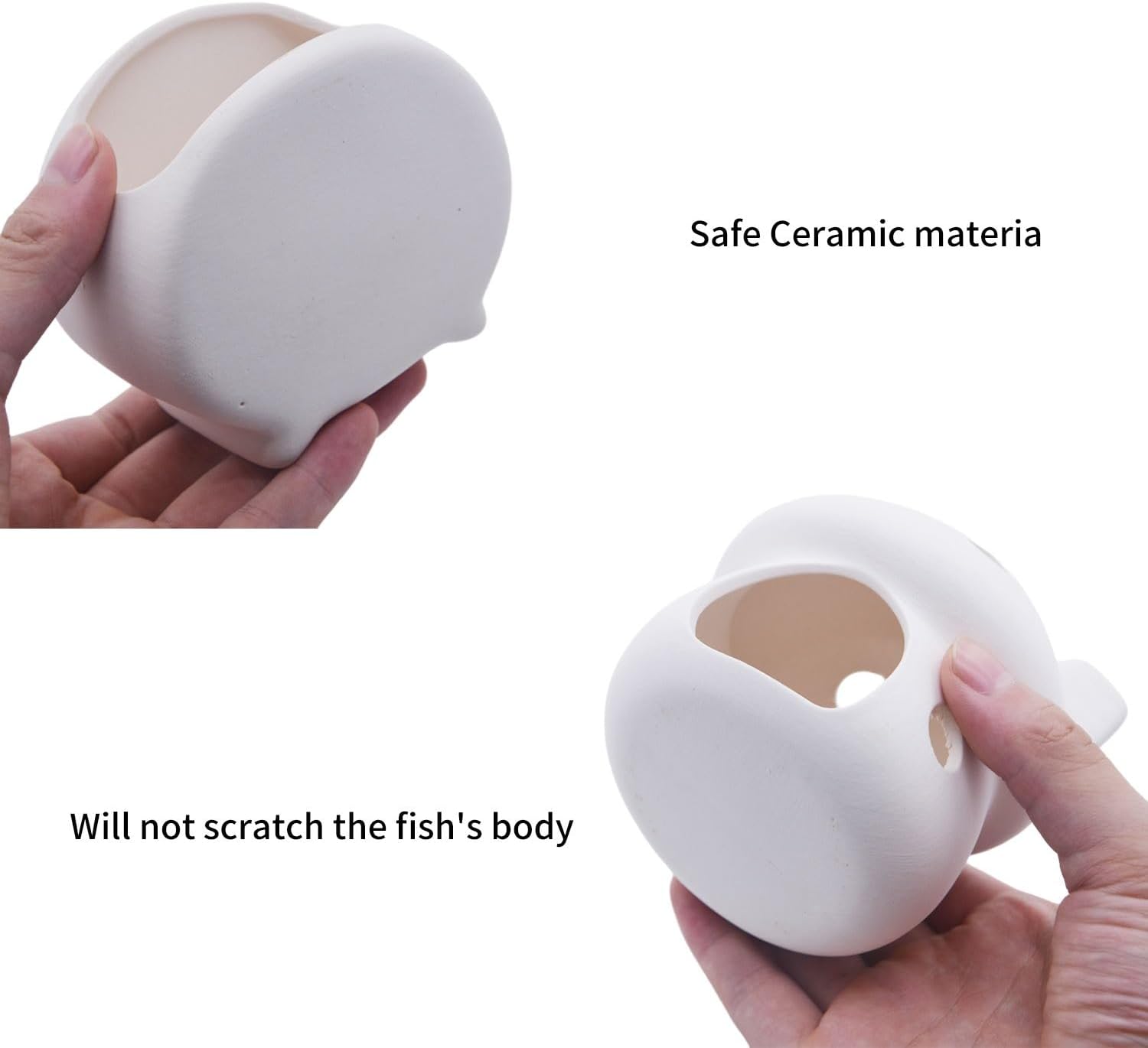 Aquarium Decor Ceramic Mushroom House with Cave Set Ornament Fish Tank Landscape Decoration for Small Shrimp for Goldfishes to Rest (White)