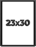 23x30 Shadow Box Frame Black | 1 Inch Deep Solid Wood Shadowbox Display | UV Resistant Acrylic Plexiglass, Acid Free Backing, and Hanging Hardware | Dugan Picture Frame Style