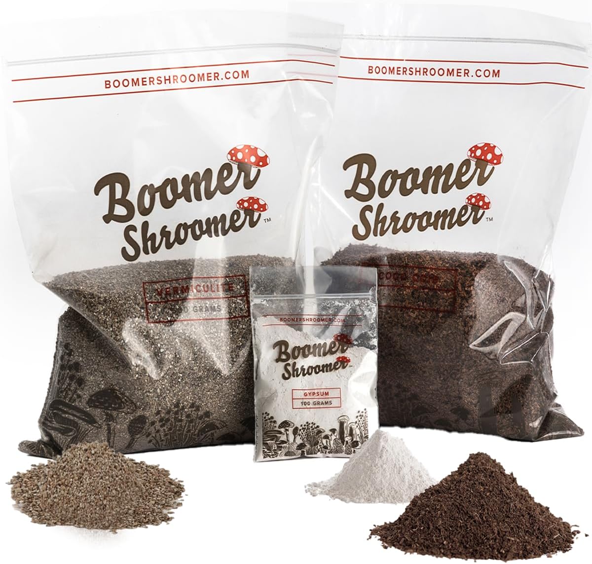Boomer Shroomer Dry Bulk Substrate for Mushroom Cultivation (Coco Coir, Vermiculite, Gypsum) | Produces 10 Pounds of Pasteurized Substrate, Enough for Two Monotubs | Mushroom Substrate