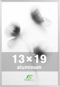 FrameWorks 13x19 Brushed Aluminum Poster Frames – Modern Brushed Metal Design w/Shatterproof Plexiglass, Perfect for Posters, Artwork, Paintings, Wall Displays – Home or Office Decor, Silver - 1 Pack