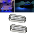2Pcs Blue Marine Boat LED Lights,27 LEDs Waterproof IP68 Stainless Steel Boat Deck Dock Lights,Pontoon Transom Yacht Trailer Stern Navigation Interior Lights,1200LM
