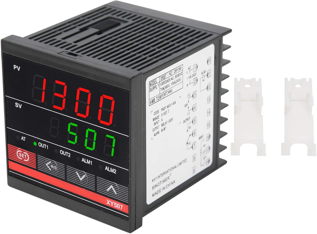 Generic Intelligent PID Temperature Controller, Dual Display Set Process Temperature with Auto Tuning Function, for Kiln Furnace Oven Incubator Heating Cooling Control