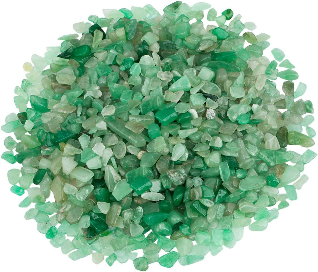 SUNYIK Green Aventurine Tumbled Chips Stone Crushed Crystal Quartz Pieces Irregular Shaped Stones 1pound(about 460 gram)