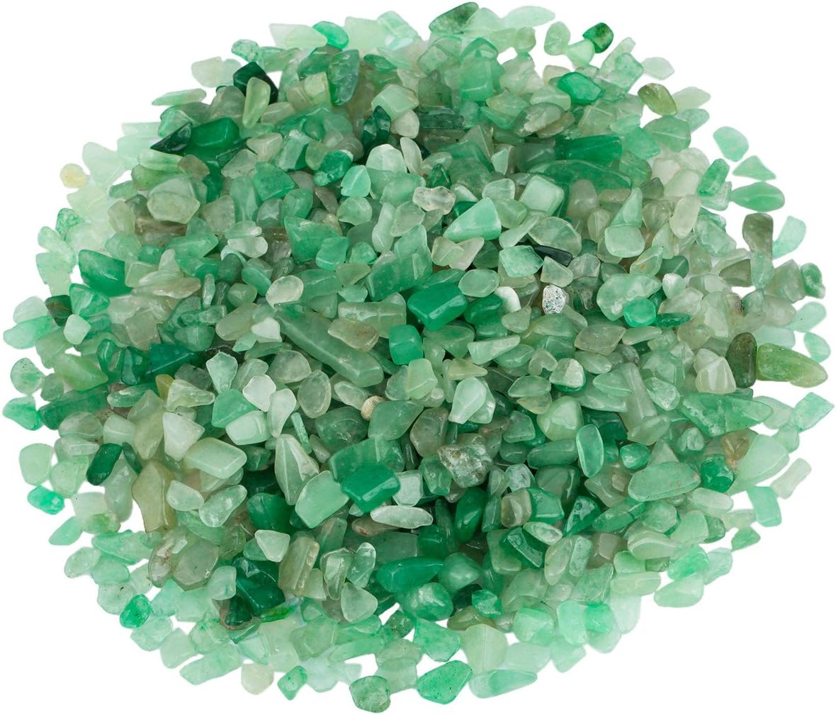 SUNYIK Green Aventurine Tumbled Chips Stone Crushed Crystal Quartz Pieces Irregular Shaped Stones 1pound(about 460 gram)