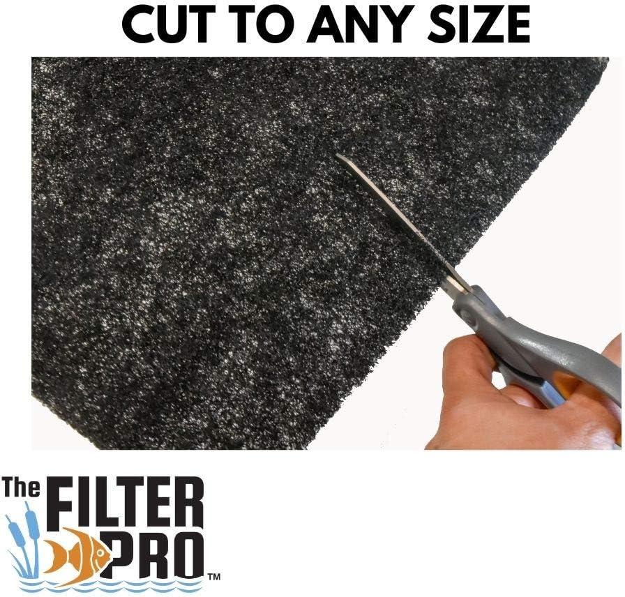 Black Coarse Filter Media, 1.25" Thick, 16" x 56" Roll, Perfect for Aquariums, Ponds or Water Gardens, Made in USA