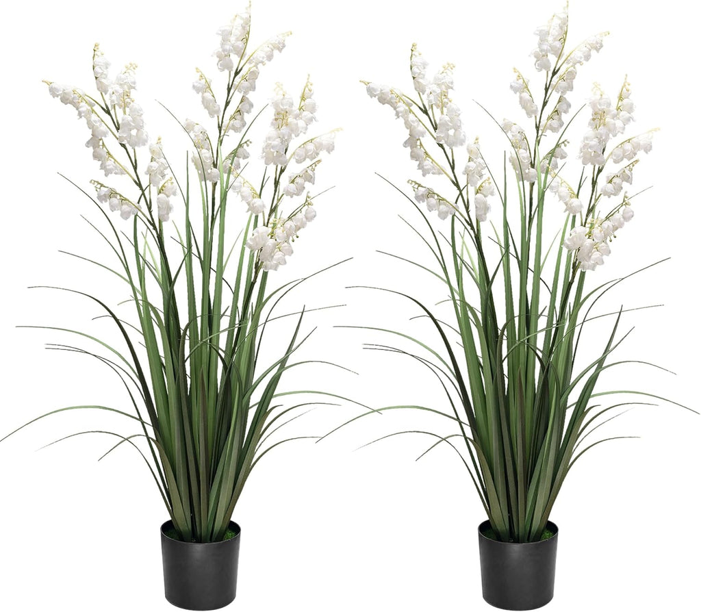 Fake Plants Home Decor Fake Flowers Artificial Plants Outdoor Tall Grass Plant Artificial Pampas Grass Decor Artificial Plants Indoor Fake Grass Living Room Decor Artificial Grass 36“2PCS White