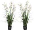 Fake Plants Home Decor Fake Flowers Artificial Plants Outdoor Tall Grass Plant Artificial Pampas Grass Decor Artificial Plants Indoor Fake Grass Living Room Decor Artificial Grass 36“2PCS White