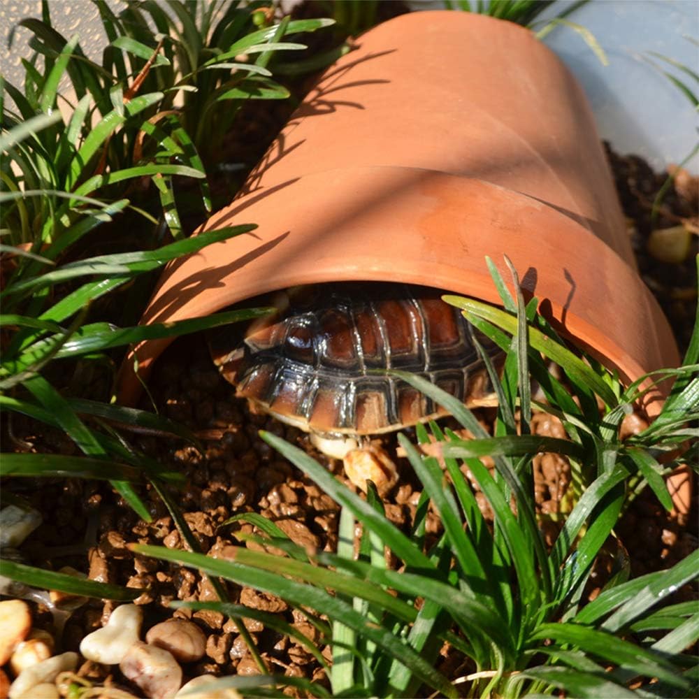 Flushbay Reptile Habitat Décor Hideouts Basking Platform for Aquatic Turtles Critter Cavern Log Hideaway for Tortoise Frog Aquarium Fish Lizard Bearded Dragon Hides and Caves