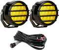 BIGLION.X 3.7 Inch 130W Amber Fog Lights Yellow Round Offroad Fog Lights Super Bright 12800LM Driving Fog Lights Bumper Fog Light Pods Waterproof 12/24V for Trucks 4x4 SUV ATV UTV Car