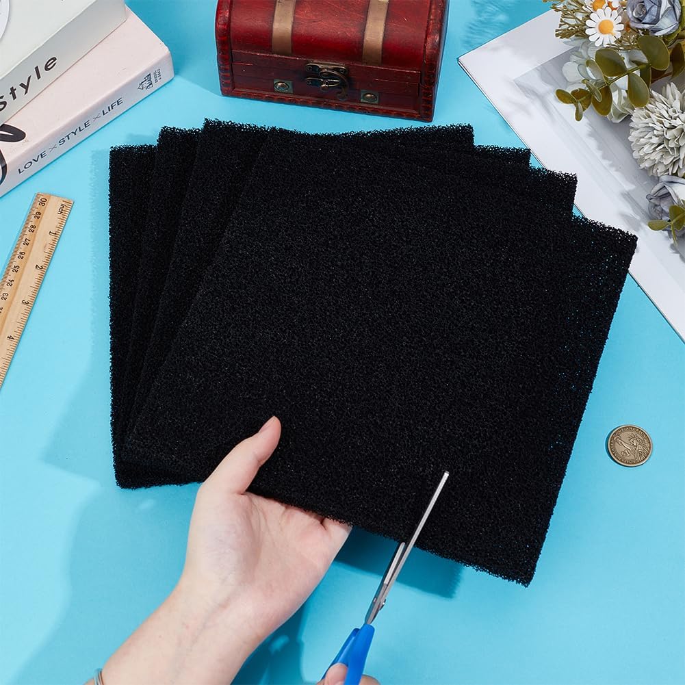 OLYCRAFT 4Pcs 25 PPI Aquarium Bio Sponge Filter Media Pad 9x9 Inch Filter Foam Sponge Pads Aquarium Dual Filtration Pad Cut-to-Size Foam for Aquarium Fish Tank Pond Filters Sumps Reef Canister