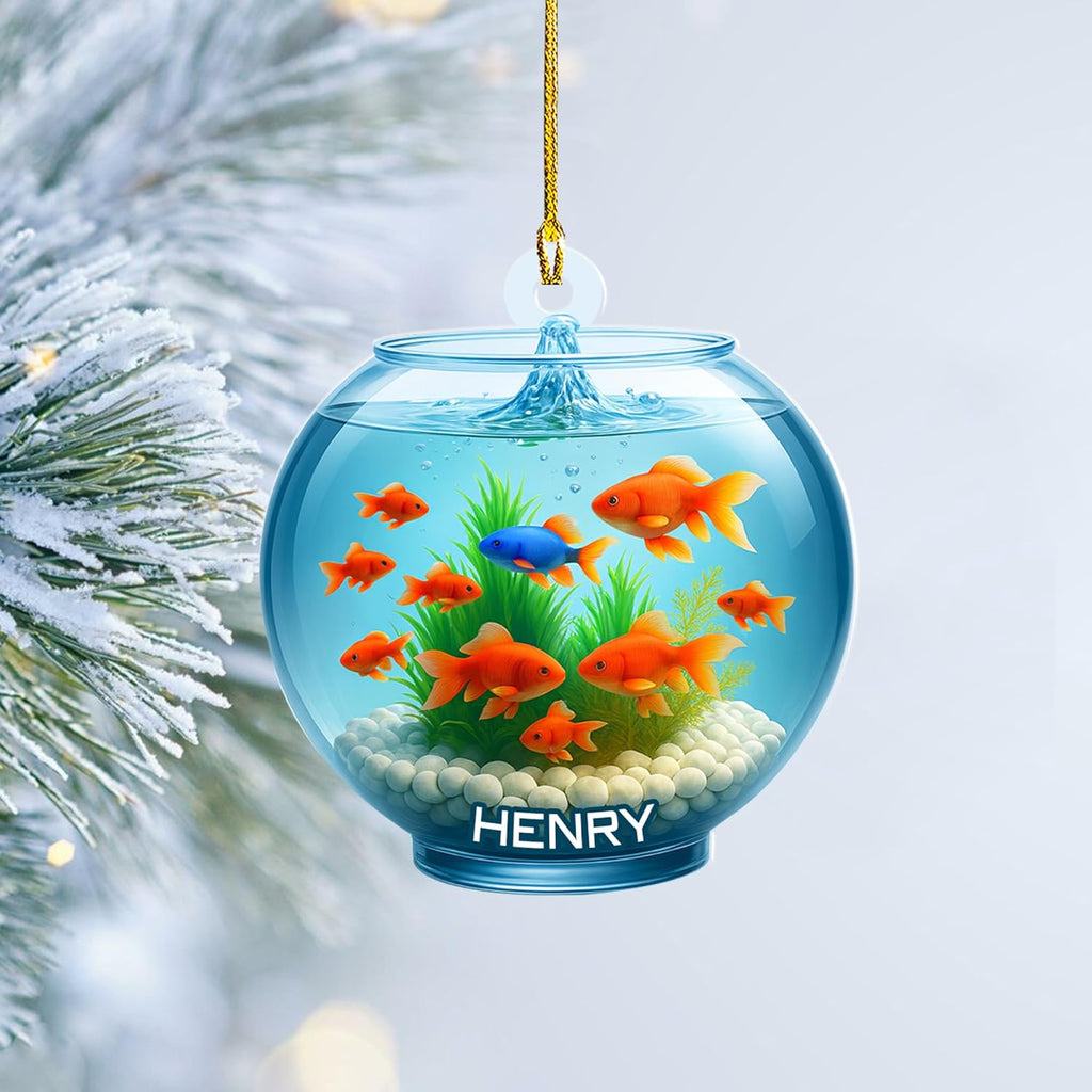 Personalized Aquarium Fish Tank Christmas Ornament 2025, Custom Name Clownfish Holiday Tree Decoration, Unique Keepsake Gift for Fish Lovers, Pet Owners, Kids, Aquarists (ON7)