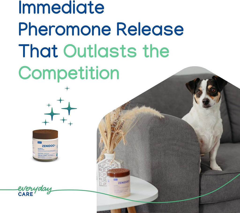VIRBAC ZENIDOG Gel Diffuser - Dog Calming Pheromone Diffuser for Stress Relief No Electricity Required and Lasts up to 2 Months by Virbac