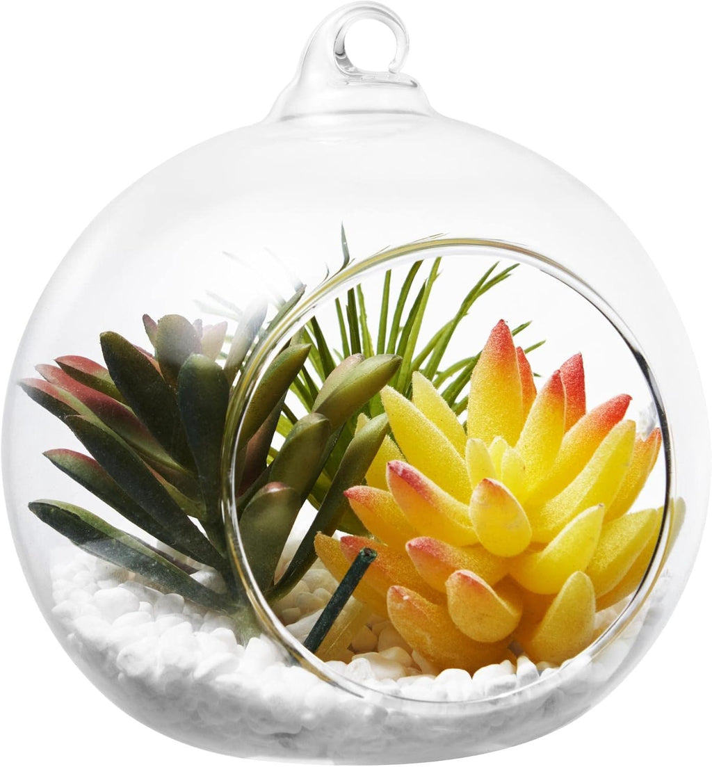 Hanging Glass Candle Holder, Globe Glass Tea Light Holder, Hanging Glass Vase, Flower Plants Terrarium, Glass Orbs Container, Micro Landscape DIY for Home, Office, Wedding (3.15" 24Pcs)