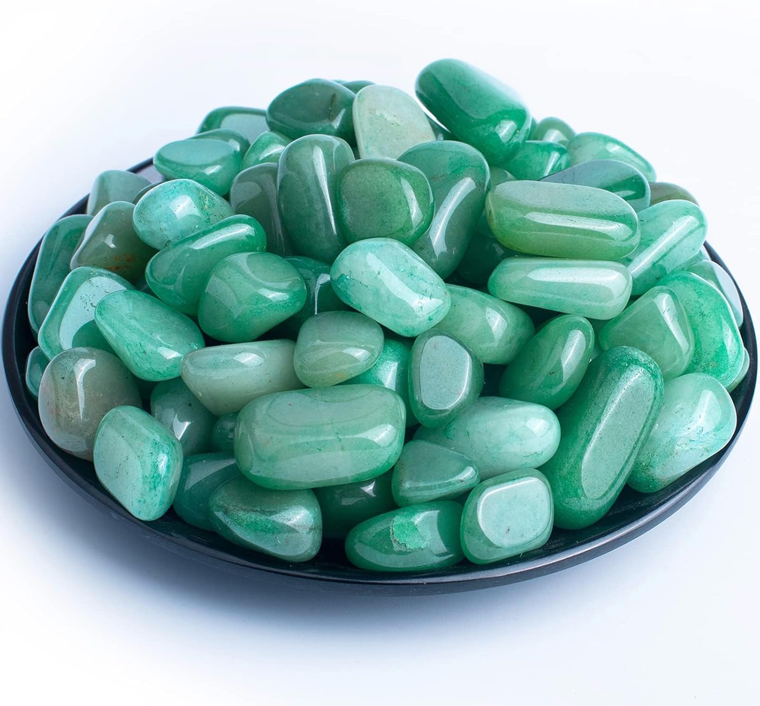 Polished Aventurine Crystals - 72 Pcs, 0.5" 10 oz Handpicked Natural Tumbled Gemstones Rocks, Pebbles for Reiki, Chakra, Healing Home Decor