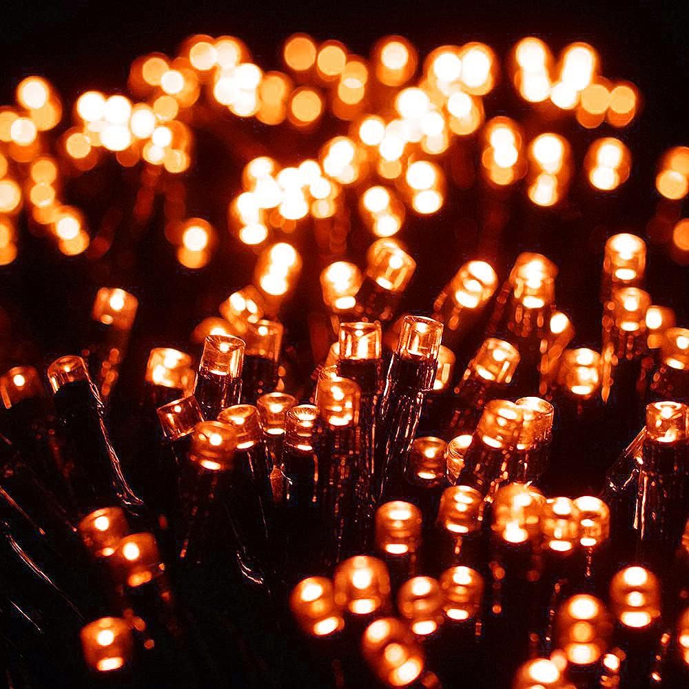 AmyHomie 300LED Orange Christmas String Lights with 8 Modes, Waterproof Fall Lights Outdoor Indoor Fall Decor Fairy String Lights for Party, Thanksgiving Day, Holiday Decoratio