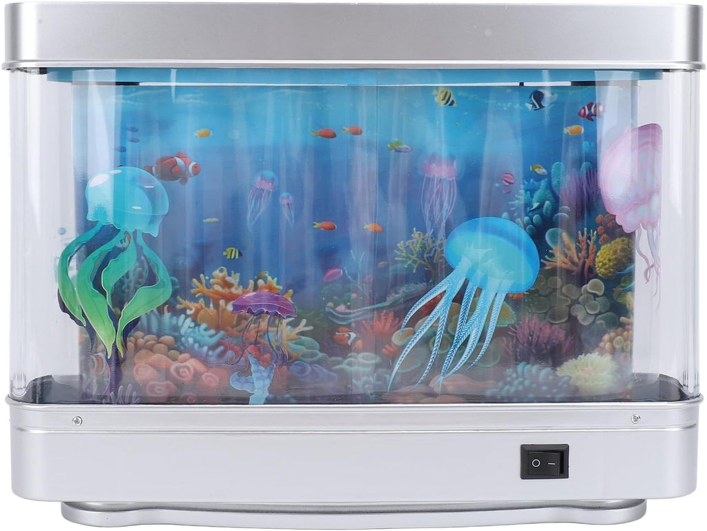 SUNGOOYUE Decorative Fake Aquarium Lamp with Moving, White LED Light, 5V USB Plug for Bedroom Relaxation