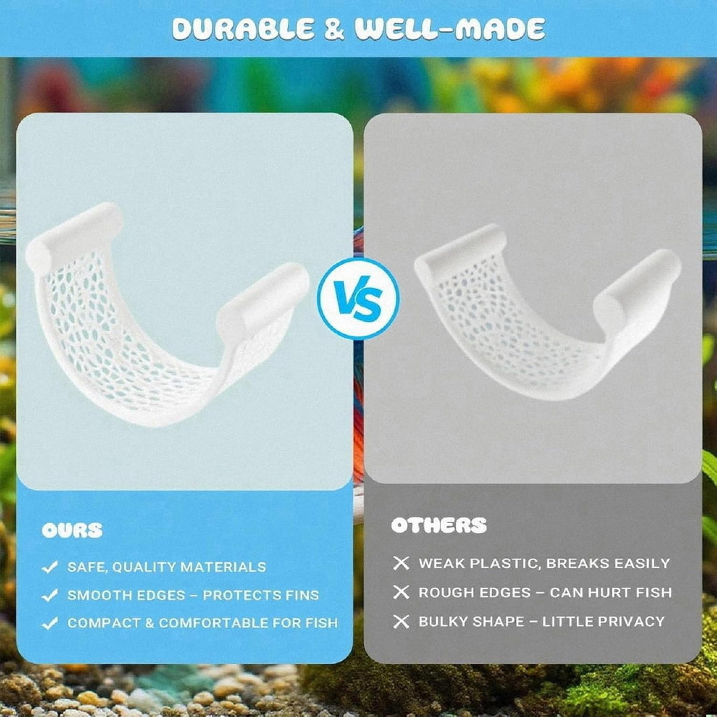 White Floating Betta Fish Hammock – Minimalist Rest Platform & Floating Bed – Betta Tank Accessories for Small Aquariums, Nano Tanks & Shrimp – Clean Aquarium Perch Ledge for Bettas & Small Fish