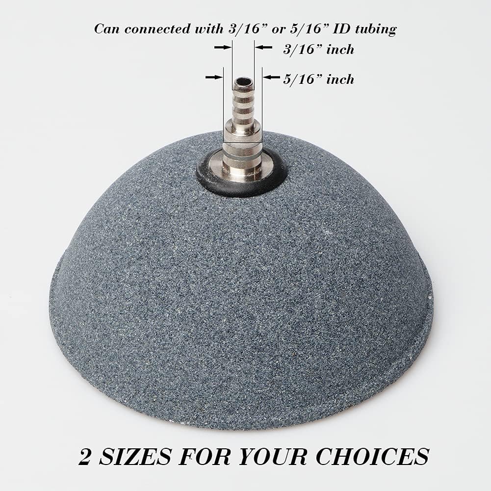 Quickun 4 Inch 6 Inch Updated Crazy Air Mineral Ball Stone Cylinder Bubbler Plus Diffuser Aquarium Fish Tank Hydroponics Pump Airstones Diffuser 3/16" 5/16" Hose ID