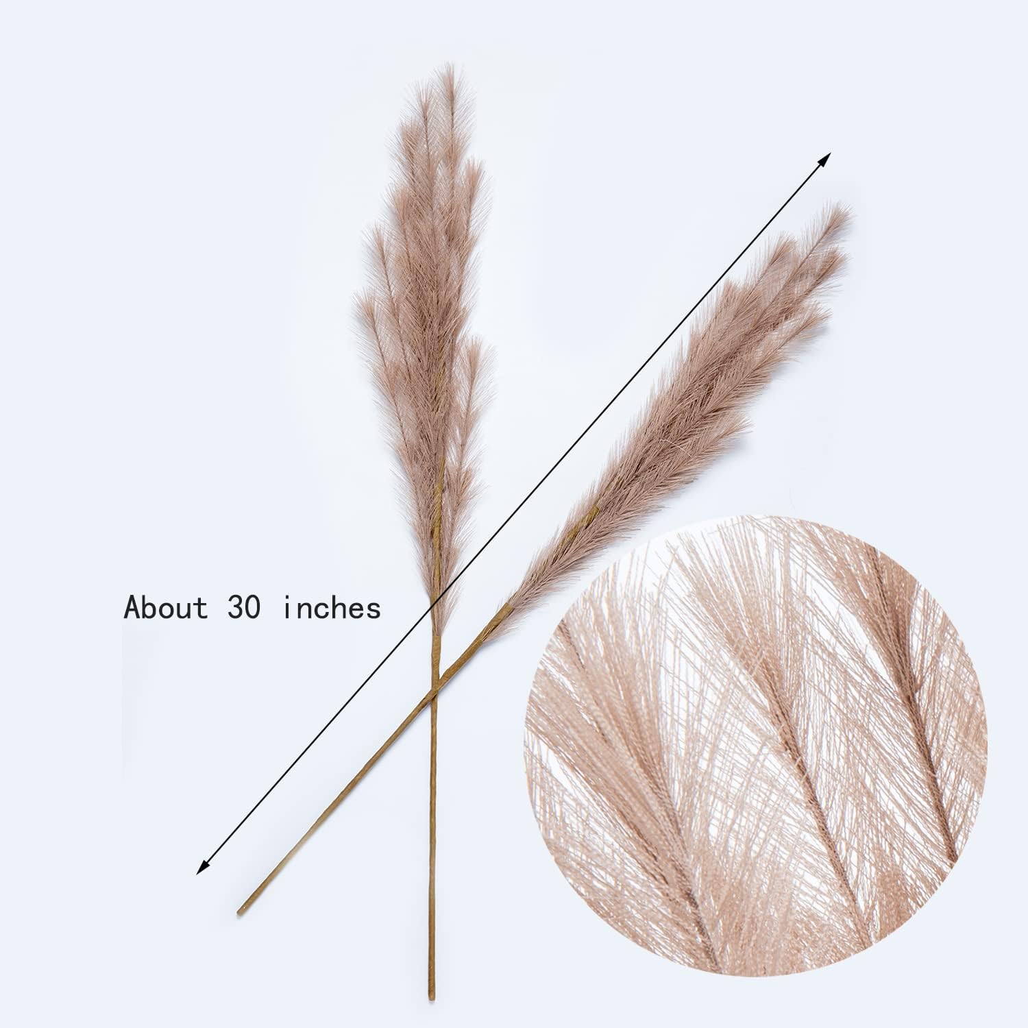 UiiziC Faux Pampas Grass 8 PCS 30"/76cm Dried Fluffy Artificial Flowers Ascendant Grass for Vase Fillers Wedding Party Bouquets Home Hotel Centerpieces Decor (Beige)