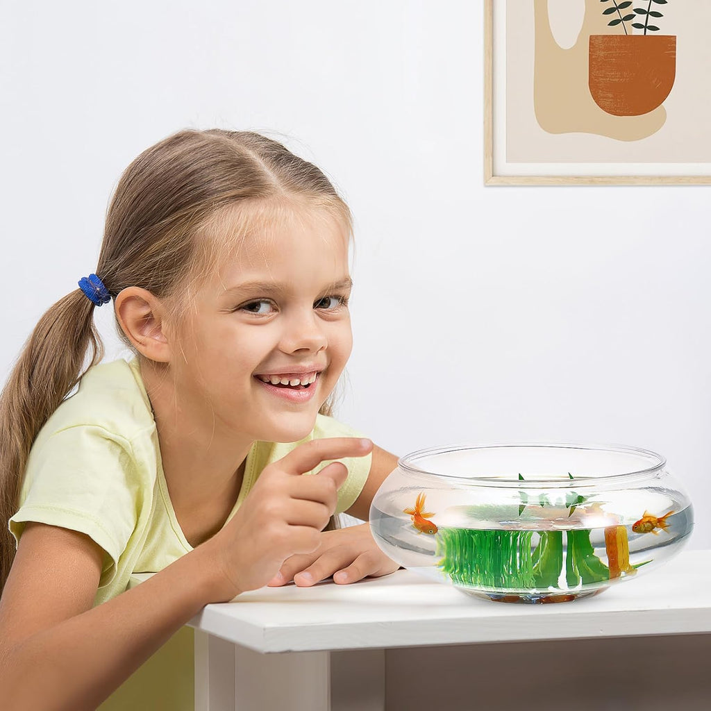 NUOBESTY Transparent Fish Tank Aquarium Plastic Desktop Fish Bowl for Office Home Goldfish Plants Supply