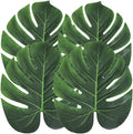Artificial Palm Leaves, 24PCS Extra Large 14" Tropical Monstera Fake Leaves for Hawaiian Luau Jungle Safari Birthday WeddingTheme Party Table Wall Decorations