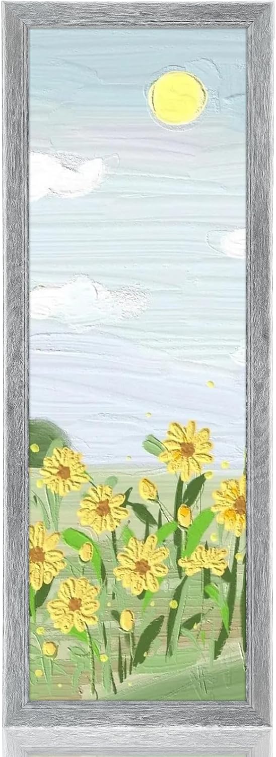 12x36 Wood Frame Gray, Rustic Natural Grey Wooden 36x12in Poster Picture Frame, Distressed 12 x 36inch Woodgrain Gallery Photo Frame with HD Plexiglass, Horizontal Vertical Wall Mounting Display 1pcs