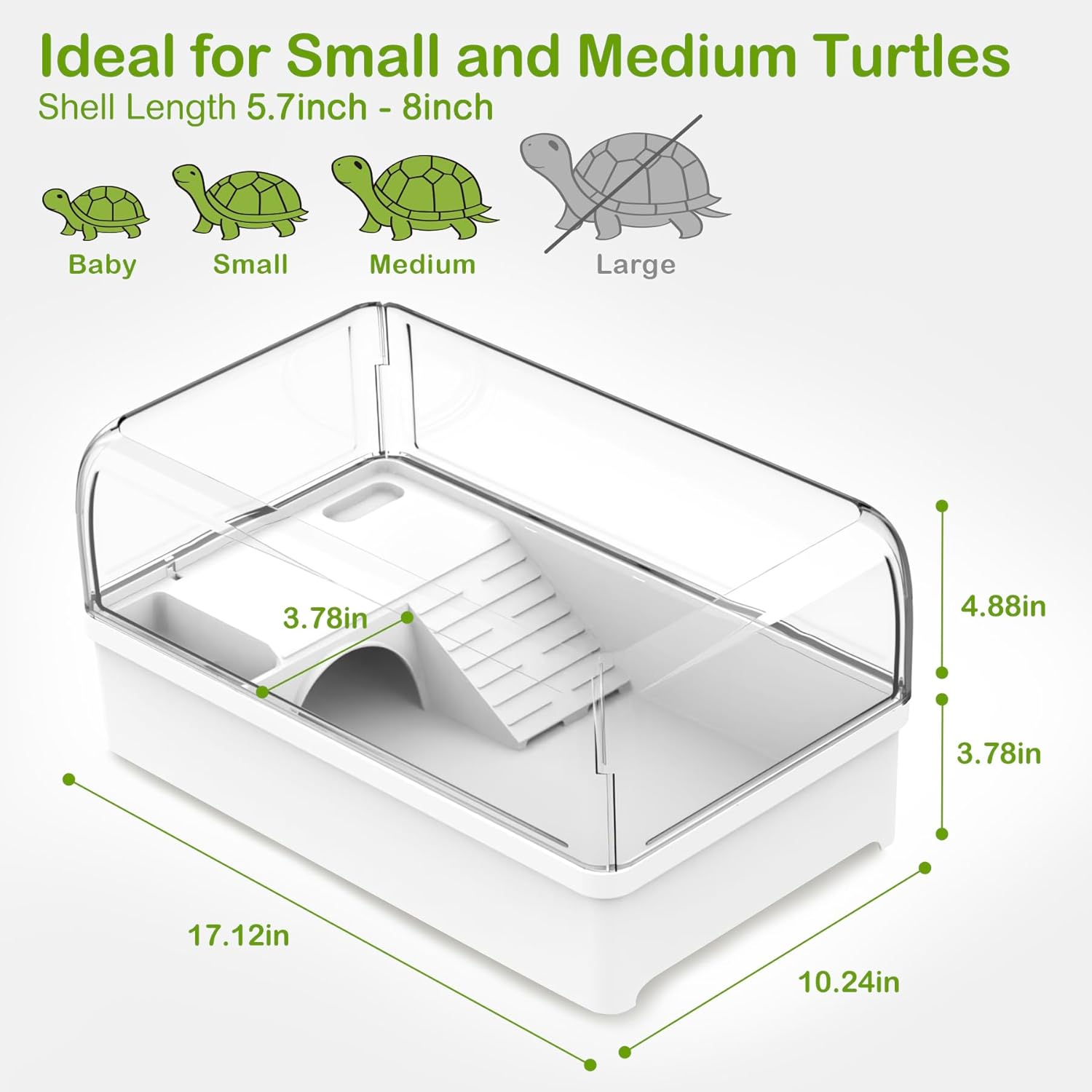 Turtle Tank Habitat Kit,Aquatic Tortoise Enclosure Starter Aquarium with Multi-Function Area and Water Filter, Baby Adult Turtles Tub Complete House,Terrarium for Red Eared Slider Reptile Crab