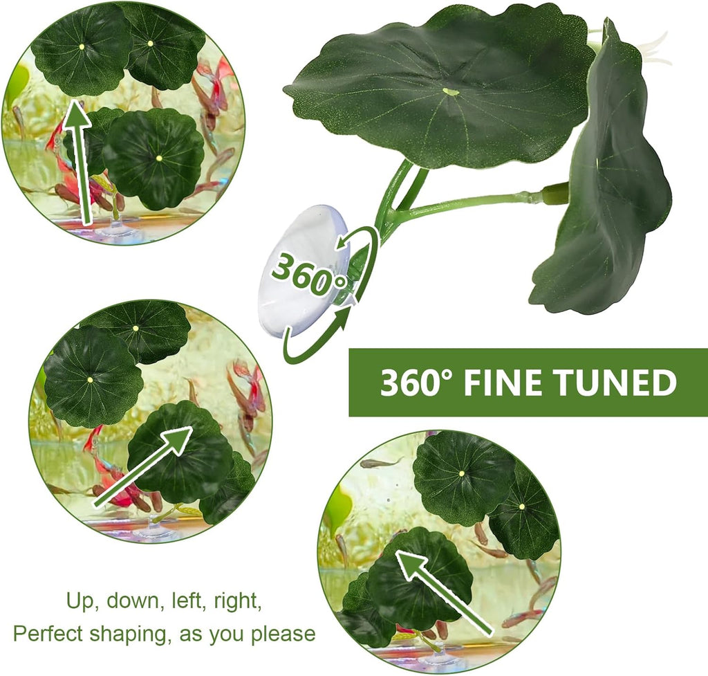 Betta Hammock & Fish Toys Set, 9pcs Betta Leaf Hammock Suction Cup Design Fish Tank Aquarium Decoration Fish Leaf Pad, Natural Habitat for Sleeping Resting Hiding Playing Breeding Spawn