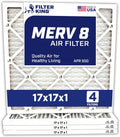 Filter King 17x17x1 Air Filter | 4-PACK | Carbon MERV 8 HVAC Pleated A/C Furnace Filters | MADE IN USA | Actual Size: 17 x 17 x .75"
