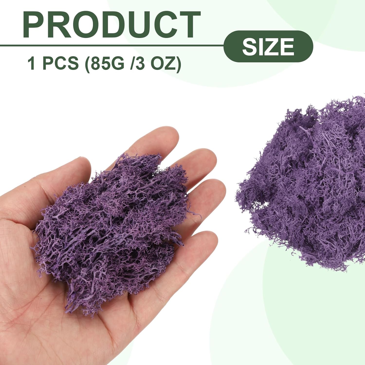 MECCANIXITY 3oz Preserved Reindeer Moss, Dark Purple Decorative Artificial Fake Moss for Potted Plants Indoor Crafts Lichen Centerpieces Decor