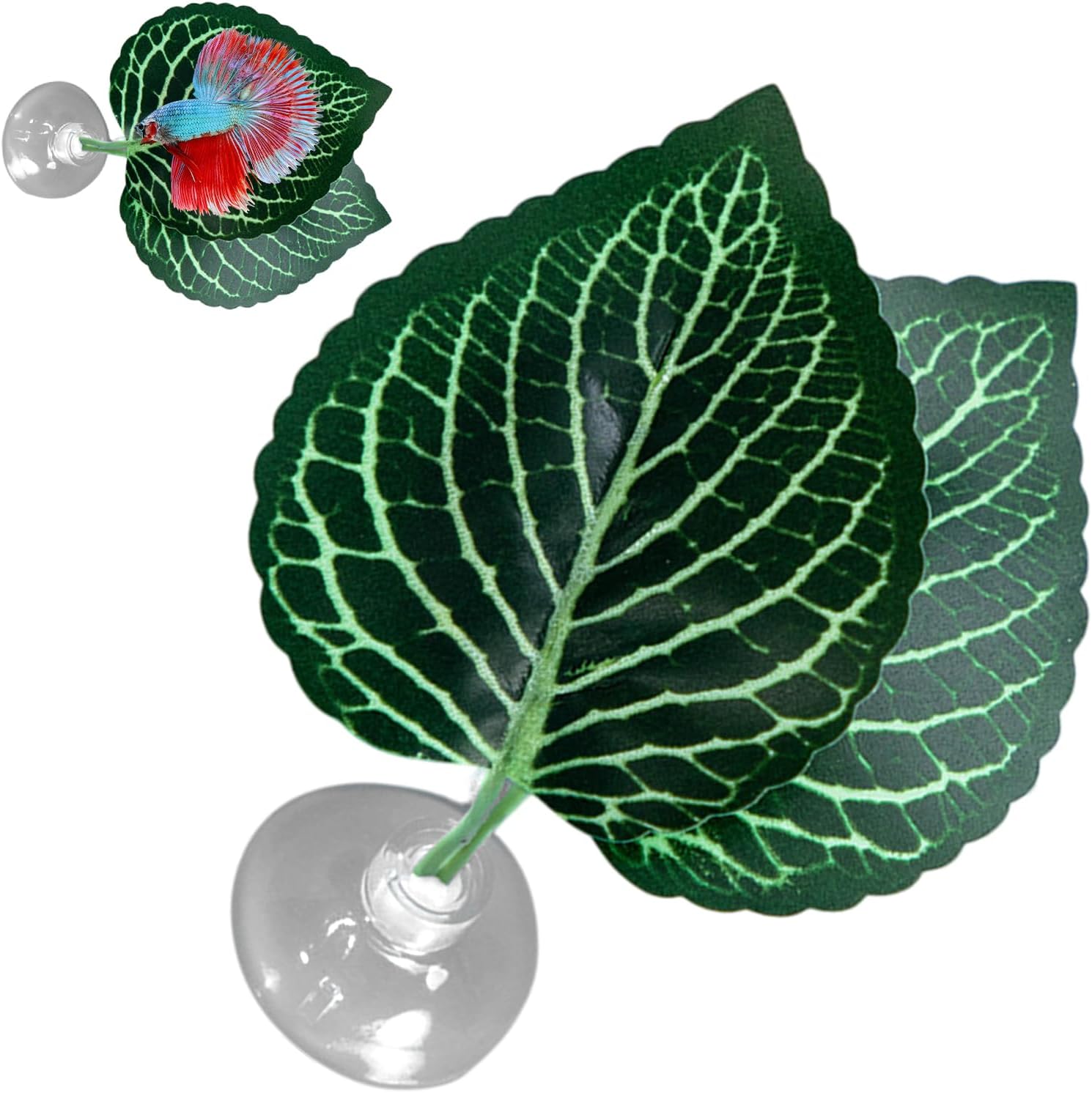 Betta Bed Leaf Hammock - Realistic Aquarium Leaf Pad, Lightweight Breeding and Spawning Resting | Fish-Tank Accessory for Supporting Betta Rest, Breeding, and Relaxation During Home Aquariums