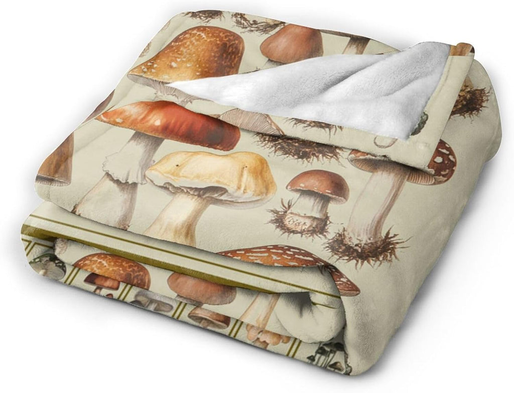 Mushroom Blanket Mushrooms Throw Blanket Flannel Stuff Merch Cozy Decor Fleece Plush Fuzzy Warm Soft Lightweight Bedding Gifts for Lover Girls Women Men Boy Couch Sofa 60"X50"