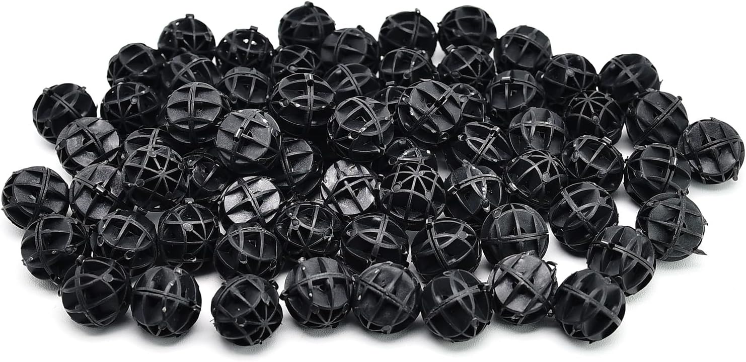 Surf turtle Bio Balls Filter Media100 Pcs 0.71-Inch Aquarium Bio Balls Filter Media for Fish Tank, Aquarium, Pond Filter Media